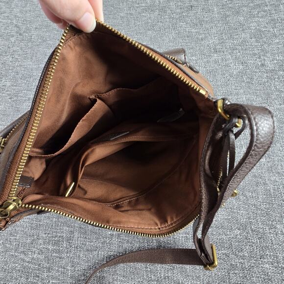 Fossil Women's Kinley Crossbody Bag ZB1643 Two Tone Brown Diagonal - Picture 12 of 15